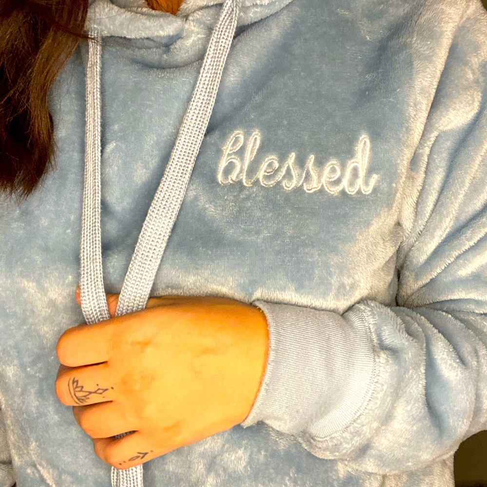 Baby blue super soft hoodie SIZE SMALL